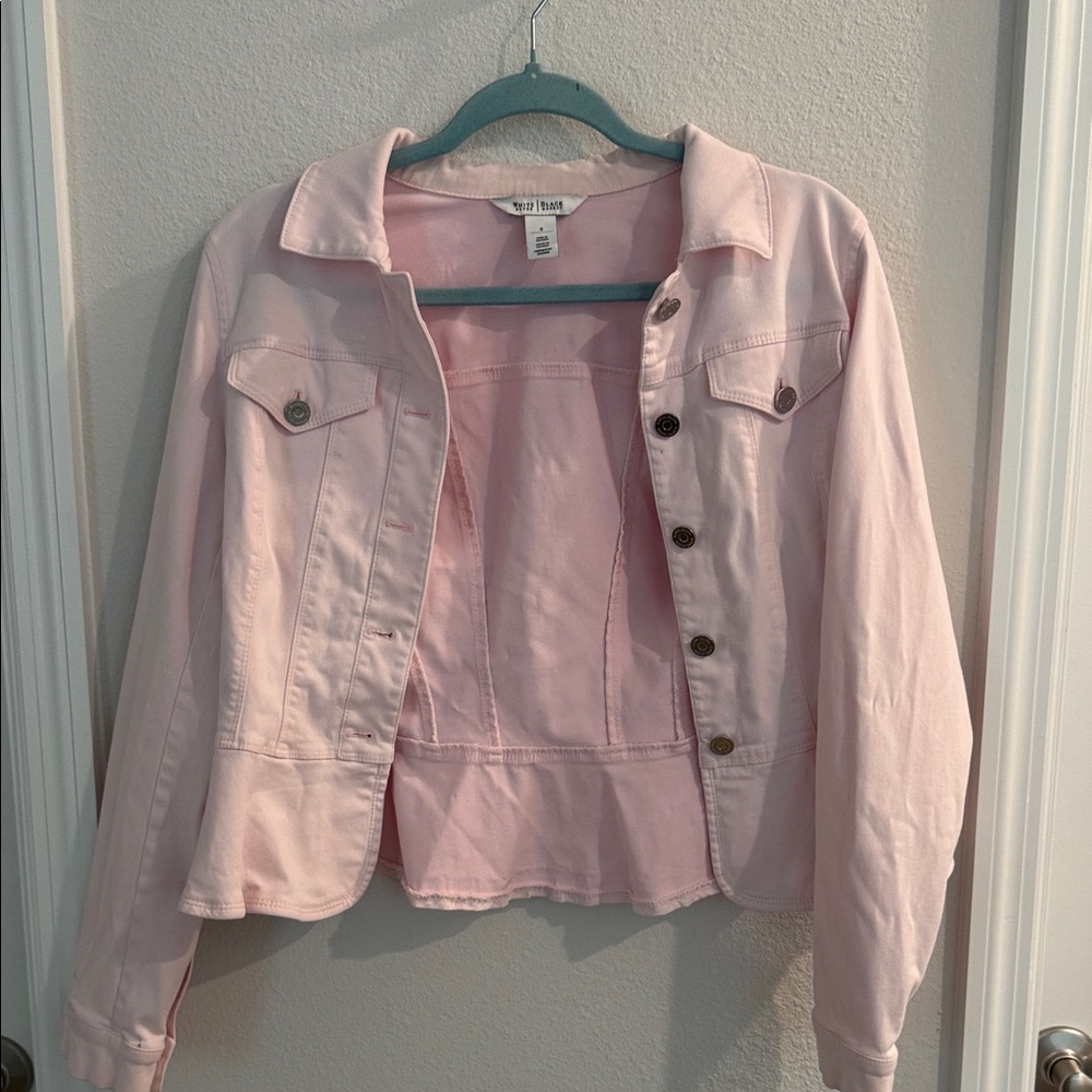 White House Black Market Light Pink Denim Jacket